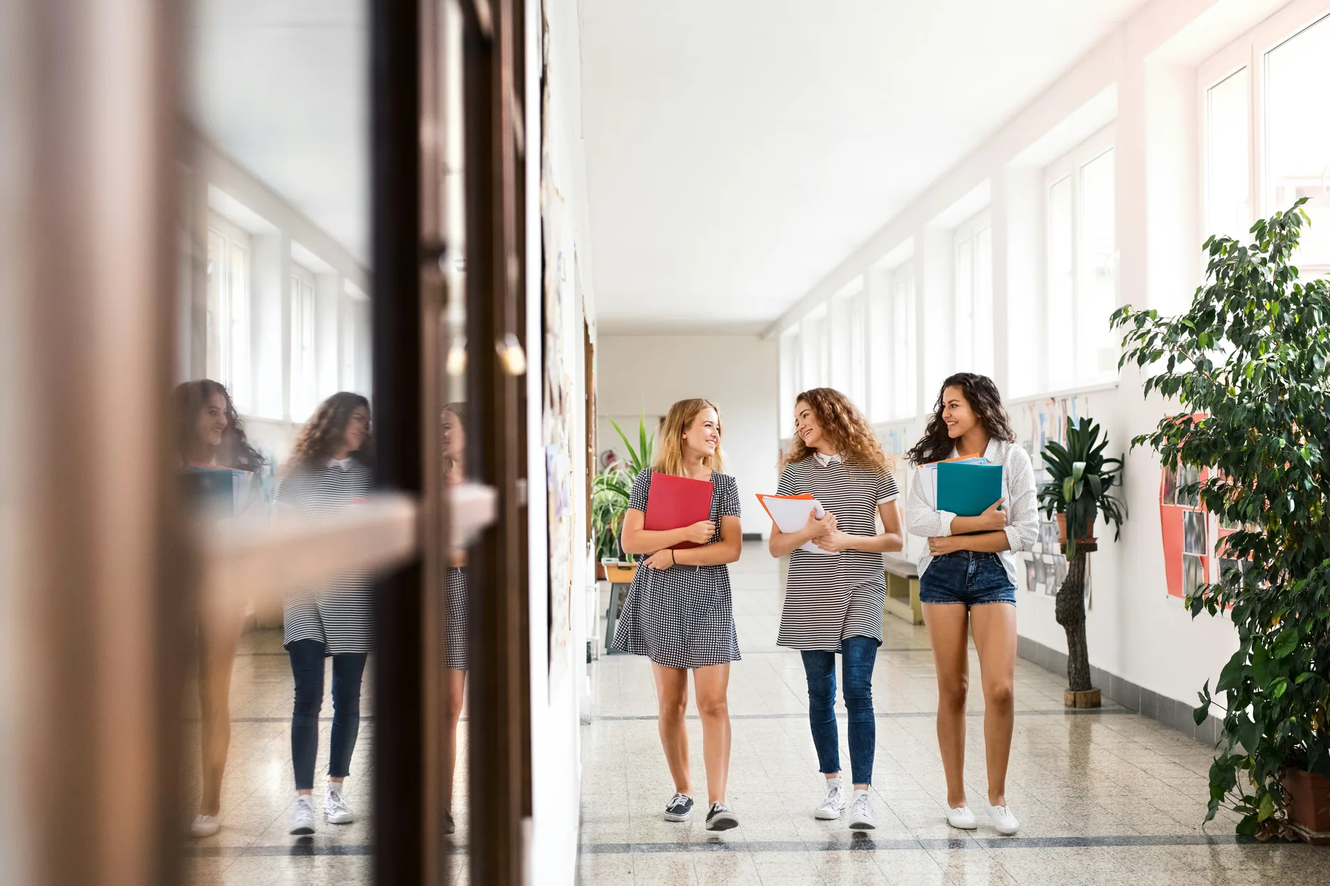 polished concrete hallway in a Abbotsford school