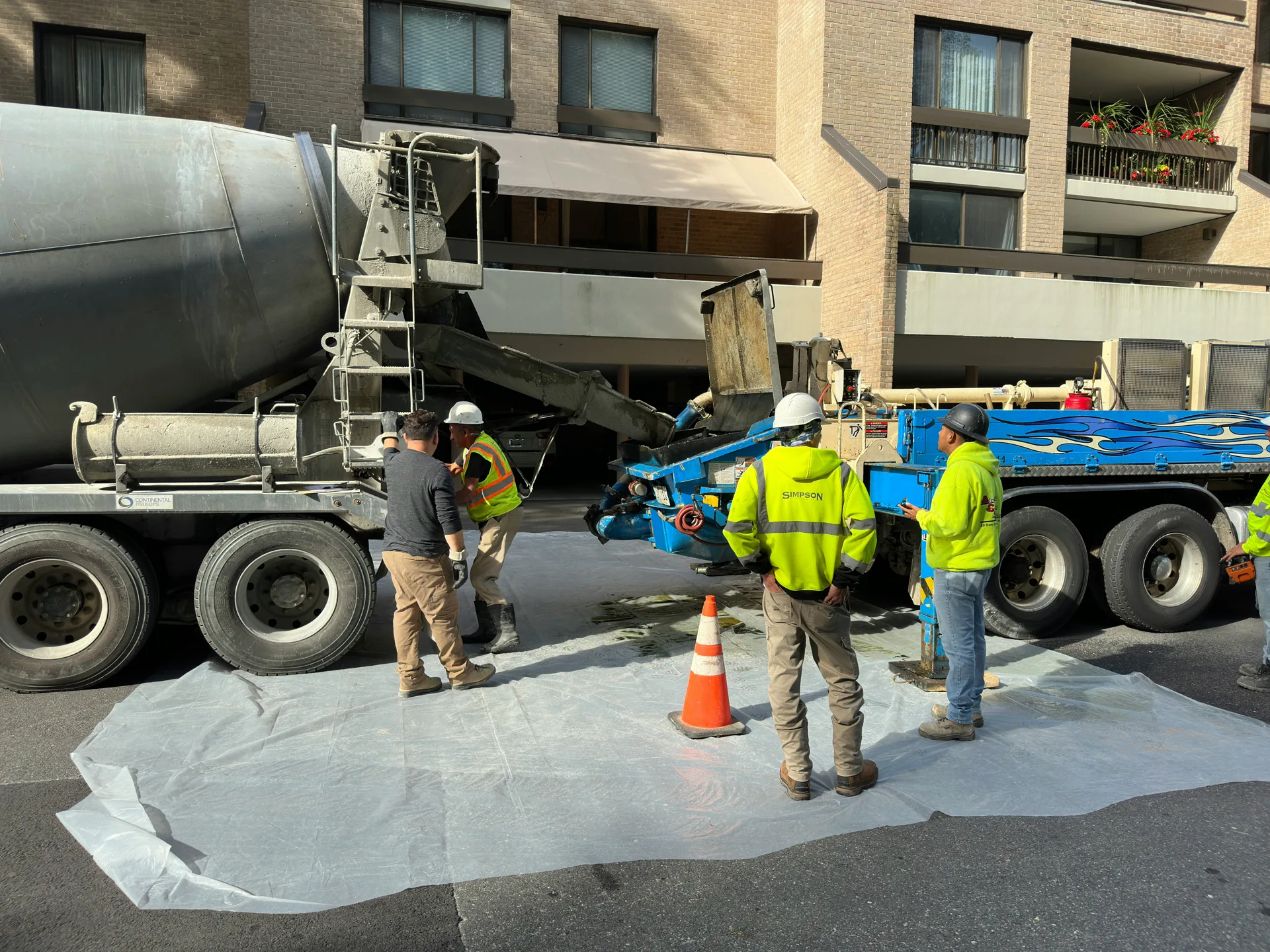 concrete pour for a commercial retaining wall in Abbotsford