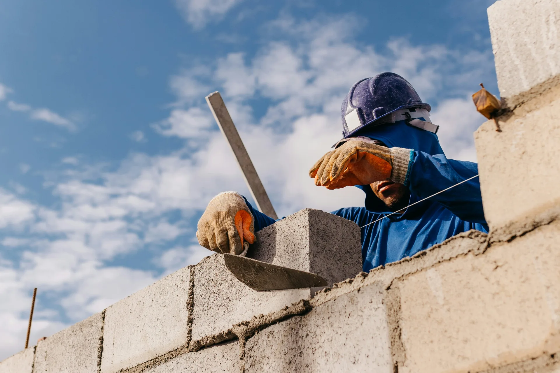 commercial block retaining wall under construction in Abbotsford