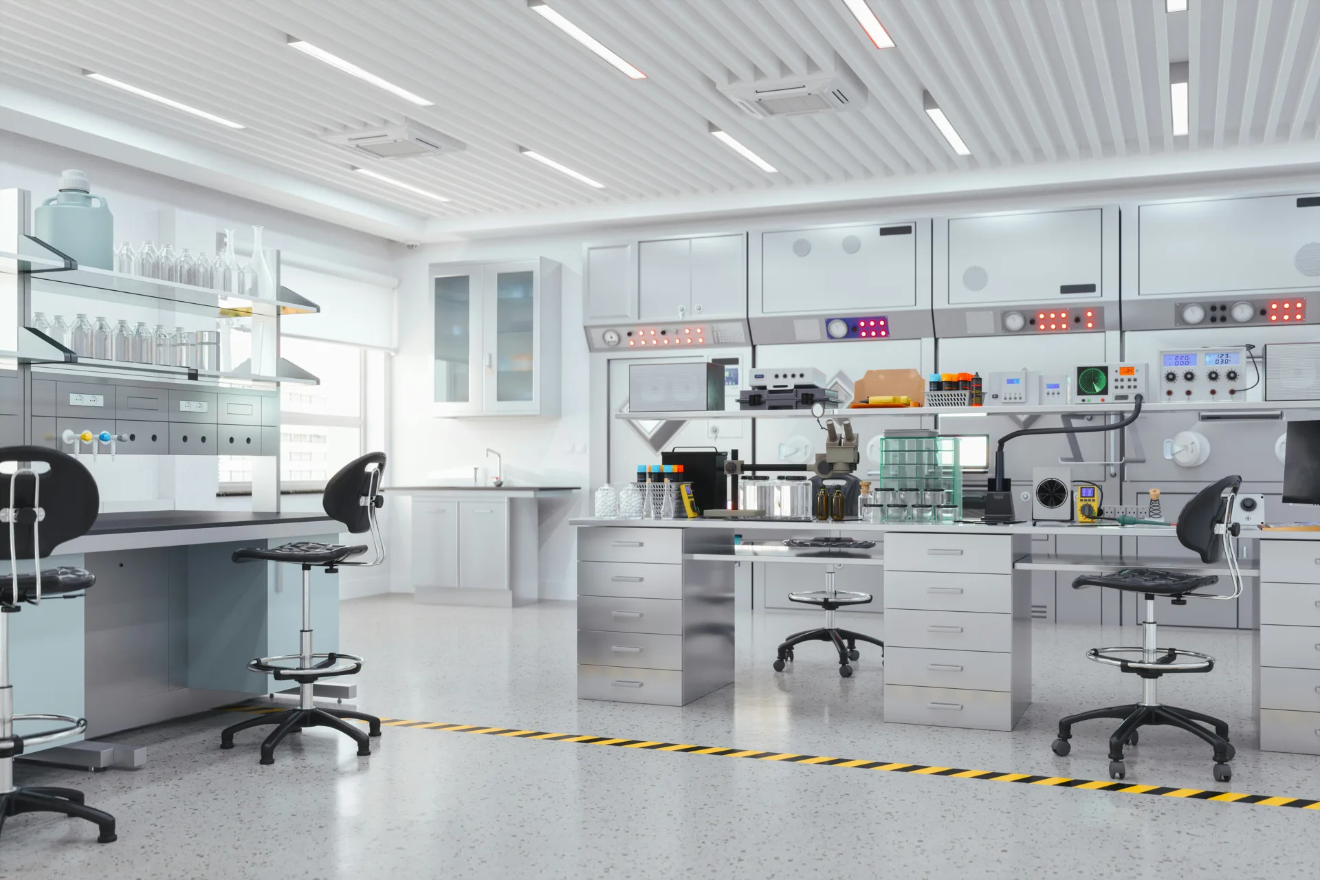 seamless clean-room concrete floor at a Abbotsford technology facility