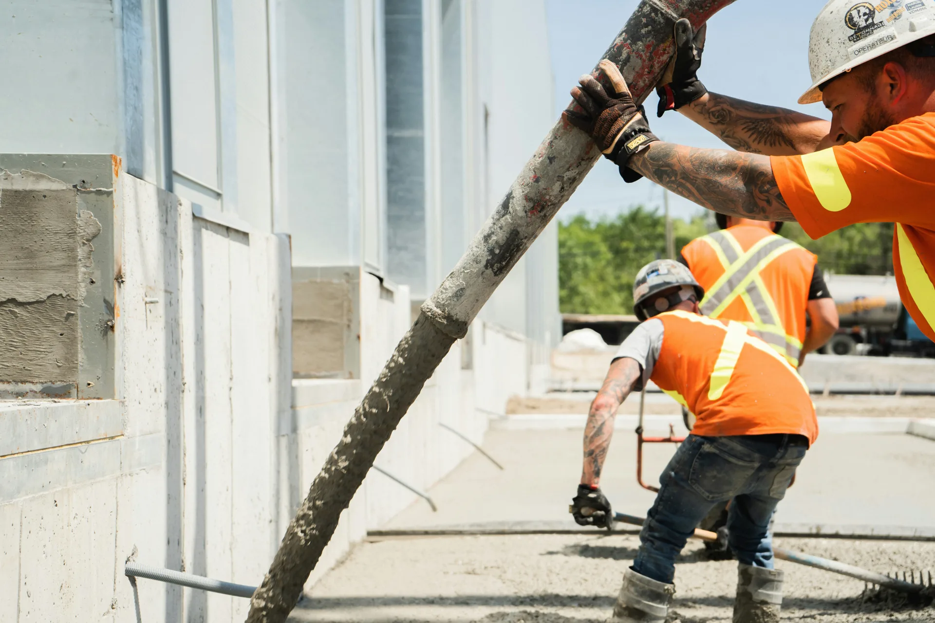 crew casting a tilt-up concrete wall panel in Abbotsford