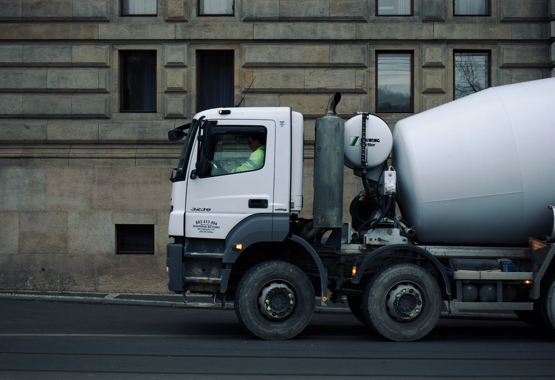 ready-mix concrete truck delivering on a Abbotsford pour
