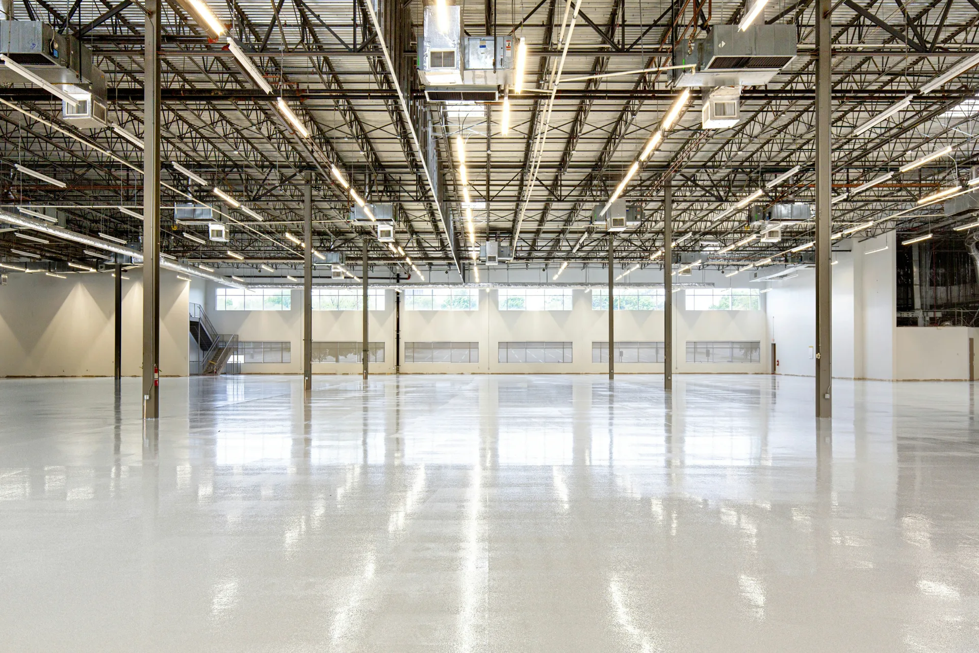 white epoxy coating on a Abbotsford warehouse floor