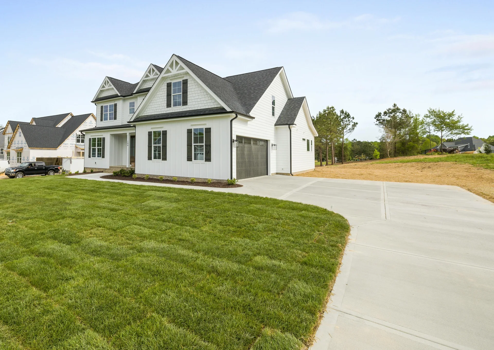 curving concrete driveway at an acreage home near Abbotsford