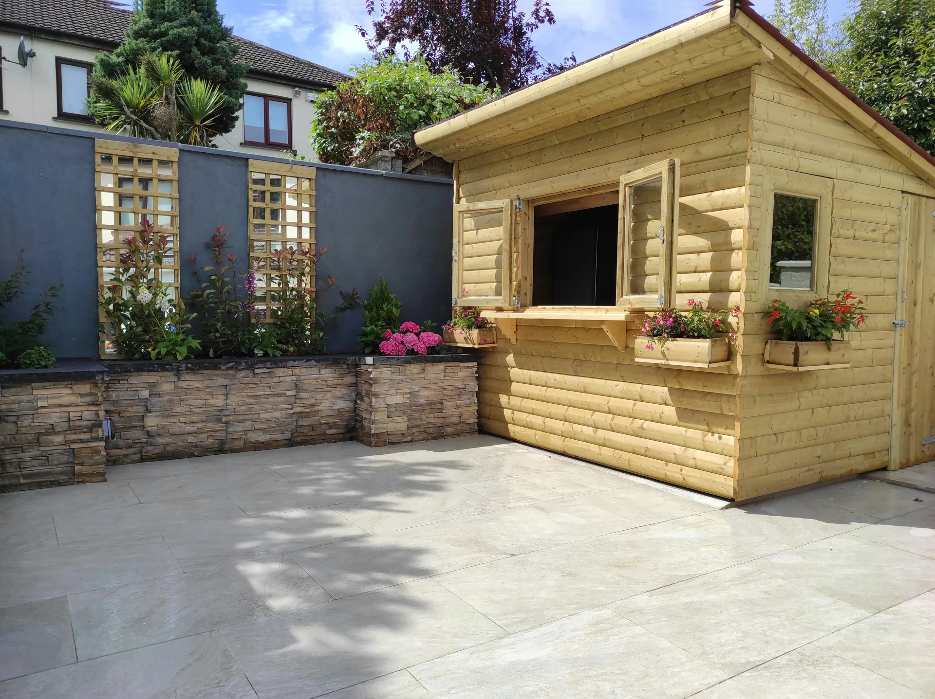 refreshed patio in a Abbotsford garden after repair