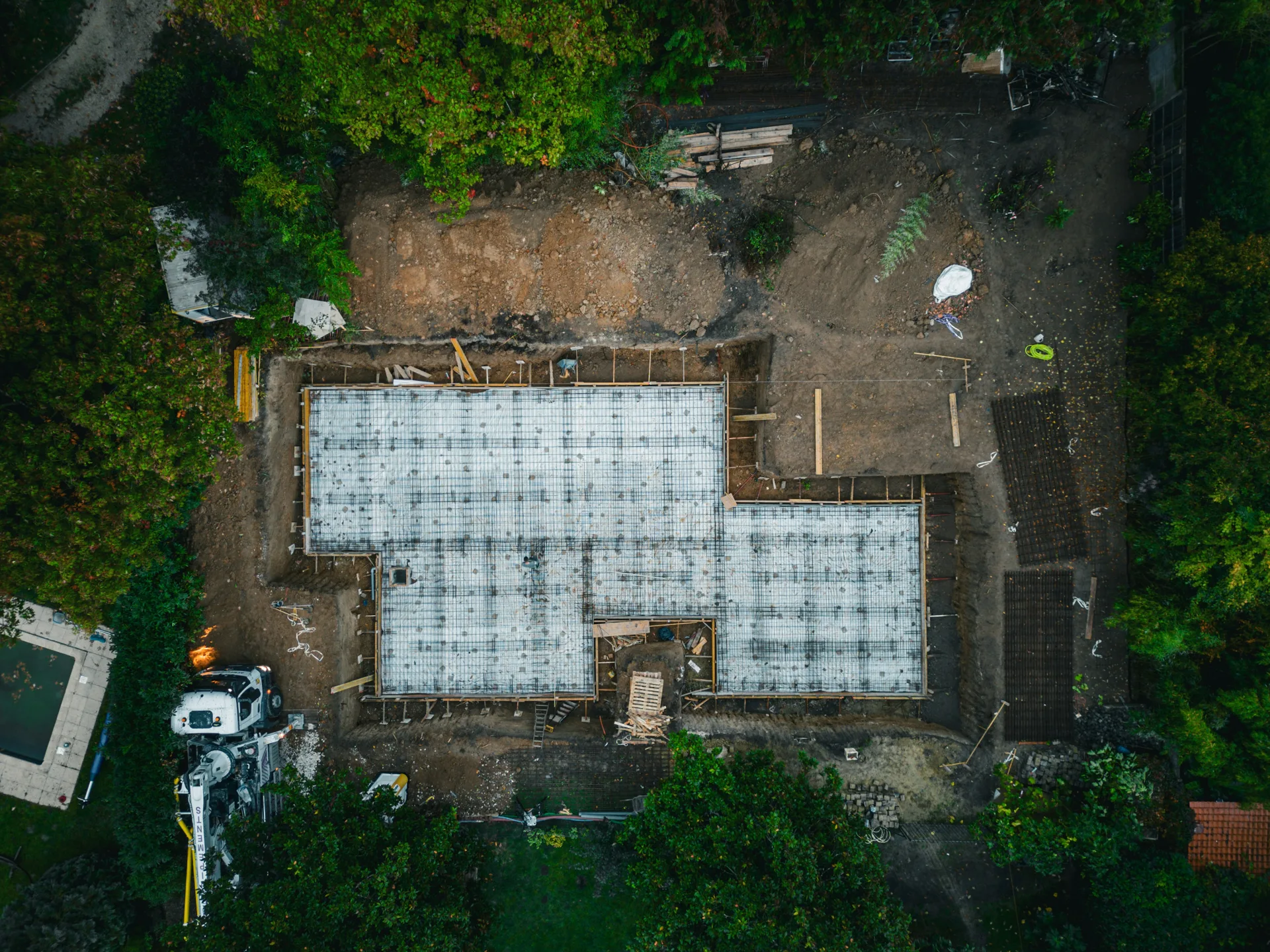 formed concrete foundation under construction at a Abbotsford build