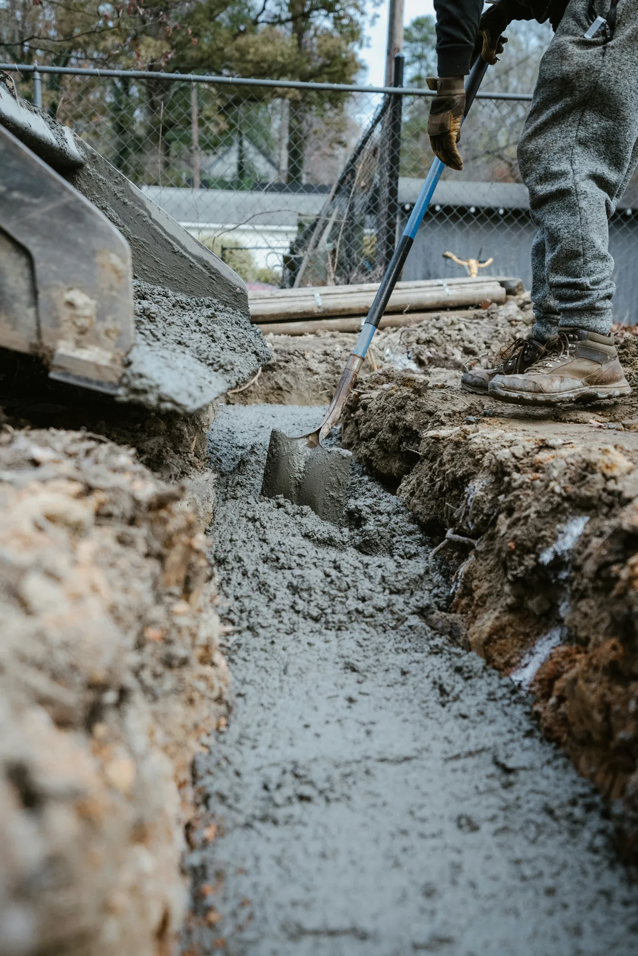 foundation repair excavation at a Abbotsford home