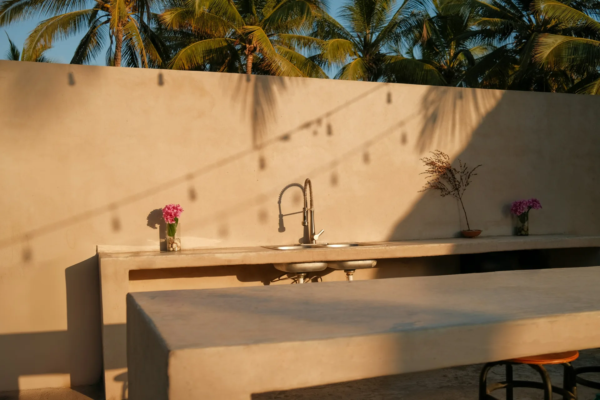 outdoor concrete countertop in winter conditions in Abbotsford