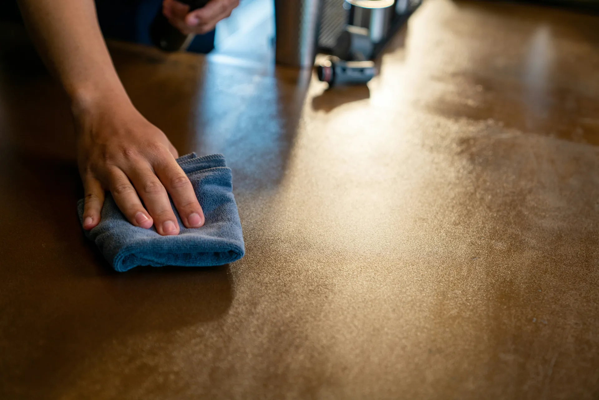 sealed stained concrete surface showing layered colour in Abbotsford