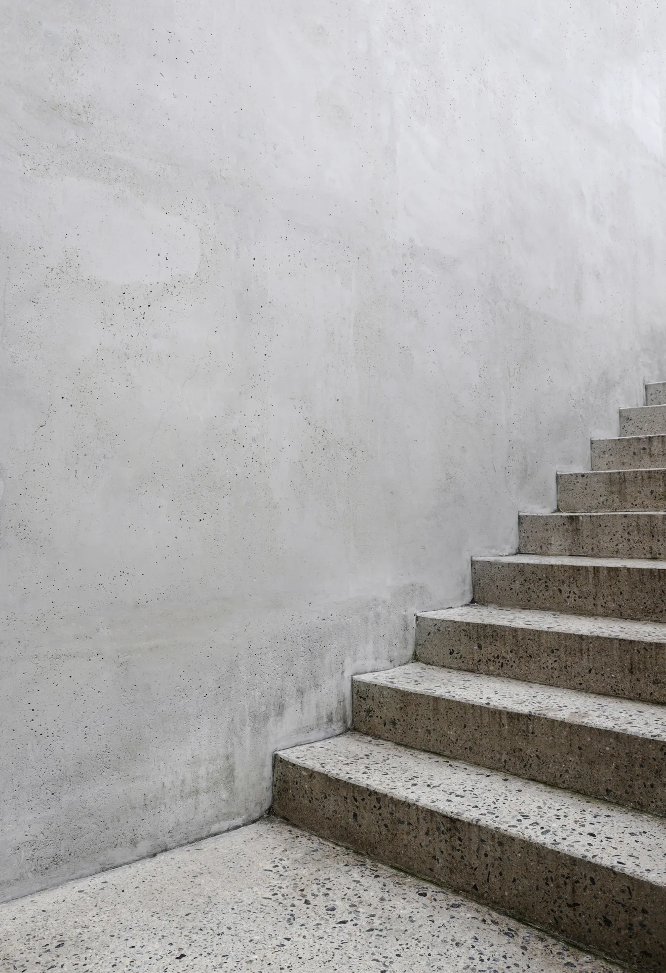 finished concrete front entry steps at a Abbotsford home in winter